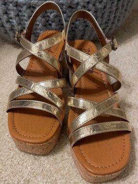 Blowfish Malibu Gold Wedge Sandle